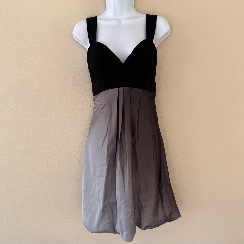 Cache Y2K Babydoll Dress Sz 6 Vintage Satin Bubble Hem Whimsigoth Burnout Ombré - Picture 2 of 15